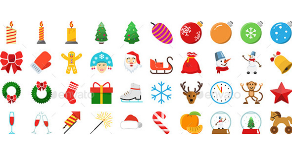 Christmas-flat-&-line-icon-set