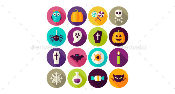 Halloween-Scary-Flat-Icons