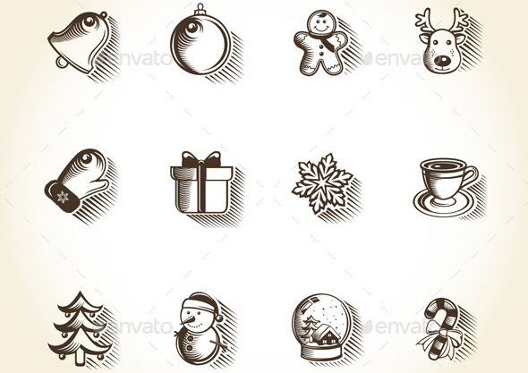 Vintage-Christmas-Icons