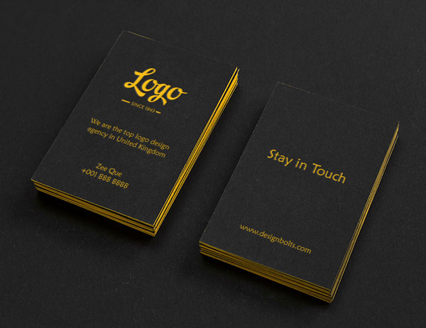 Free Black Textured Buisness Card Mockup Template