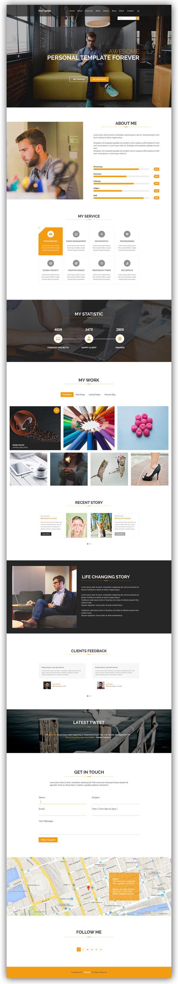 Free Personal Portfolio PSD Template