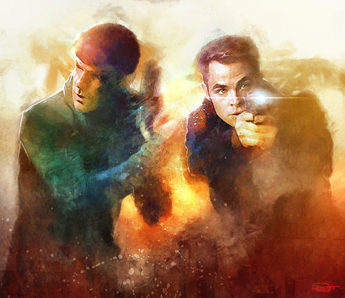 Kirk and Spock Illustration by Daniel Murray