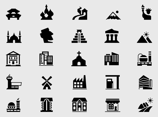 Free Building & Landmark Icons (50 Icons)