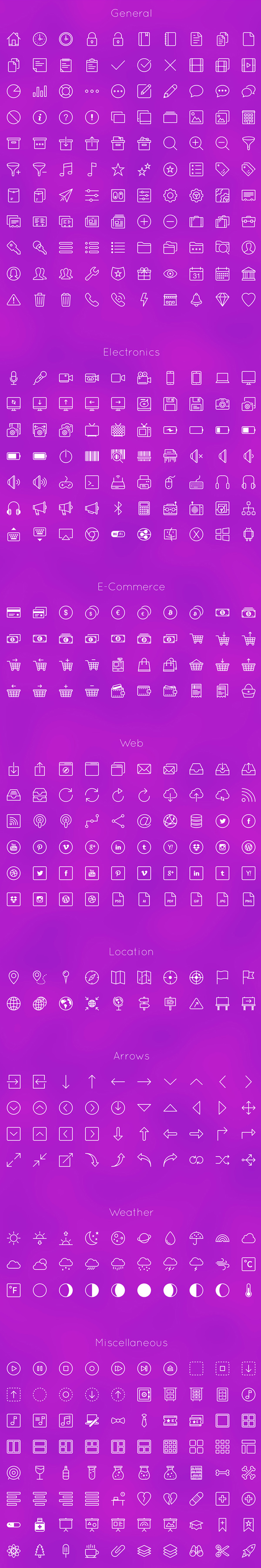 Free Line Icon Set (450 Icons)