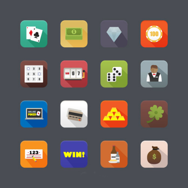 Gambling icons set