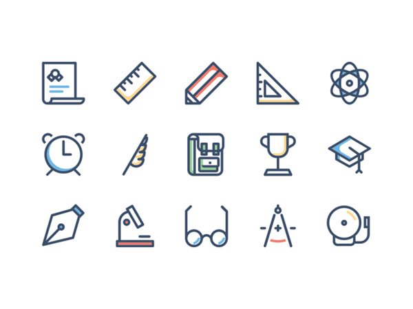 School Icon Set (15 Icons)