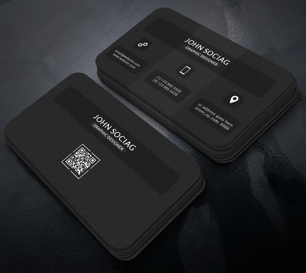 Dark Black Business Card