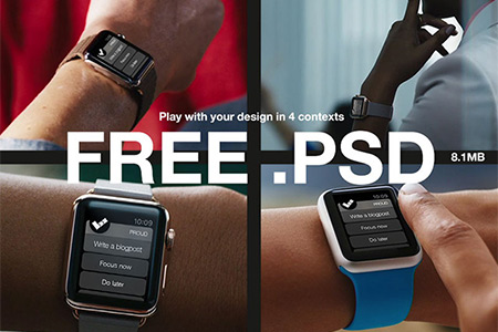 instantShift - Beautiful Apple Watch Mockup PSD Designs