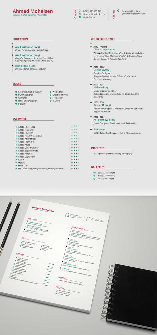 Free Elegant CV / Resume Template