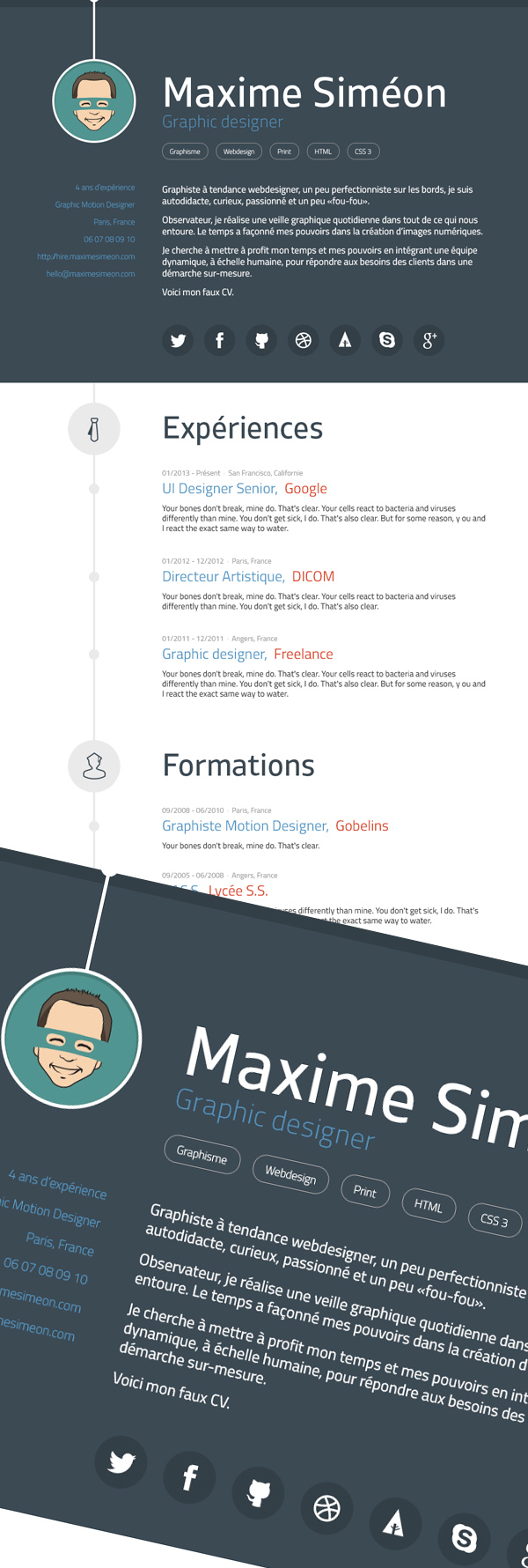 Free Modern Graphic Design Resume Template