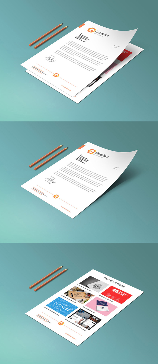 Free Letterhead And Paper Portfolio Mockup PSD