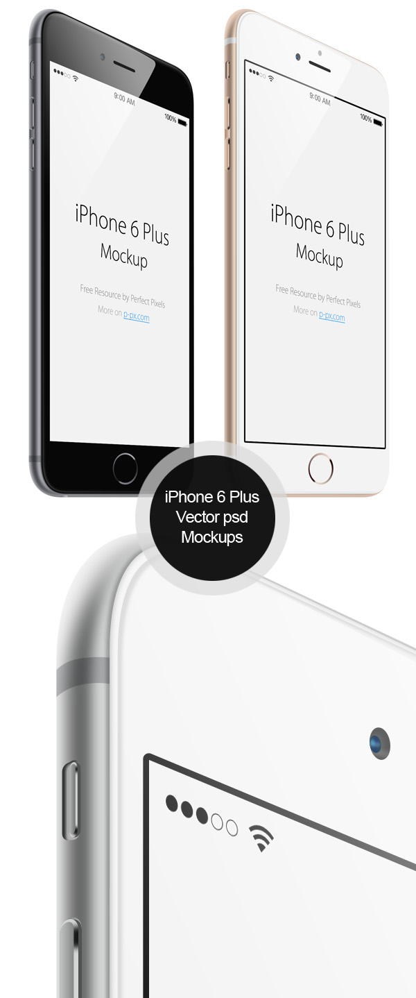 iPhone 6 Plus Vector PSD MockUps