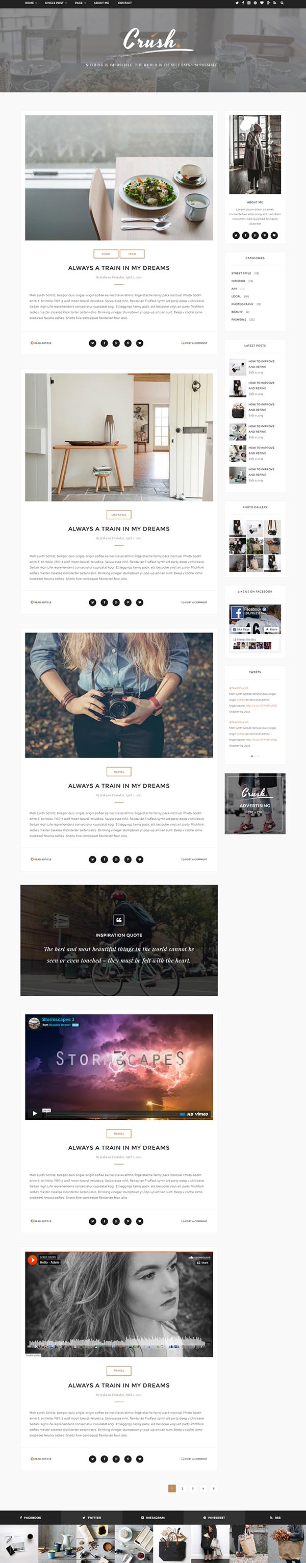 Crush - Personal Blog HTML5 Template