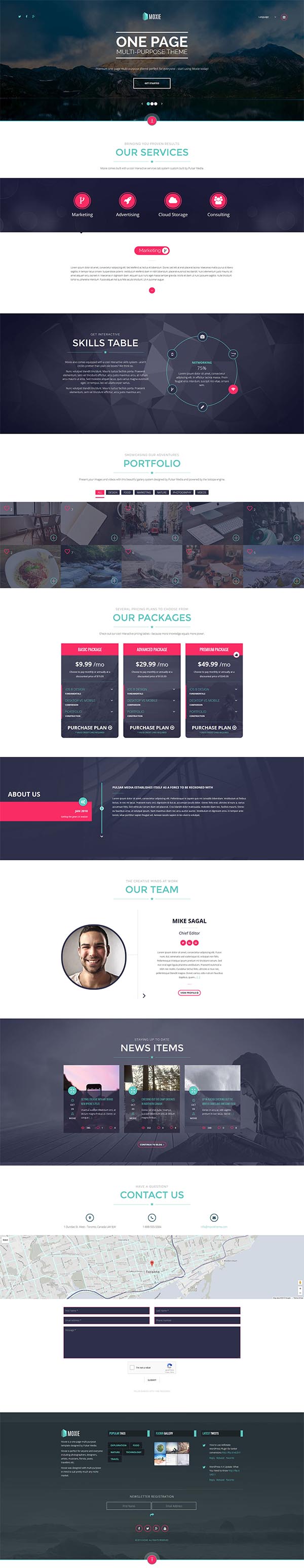 MOXIE – One-page multi-purpose WordPress theme