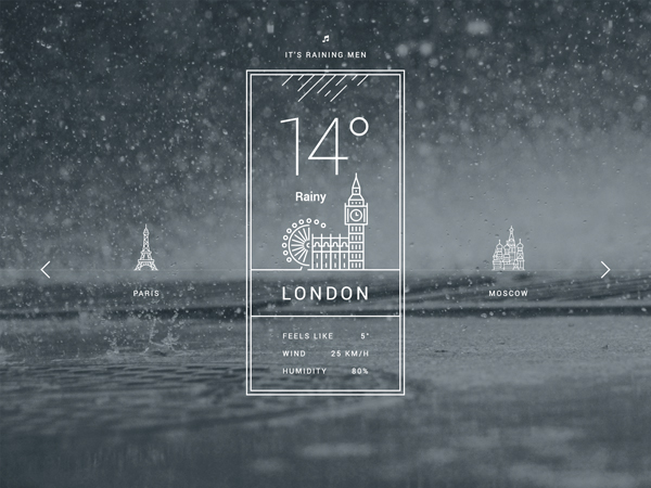 Free Weather UI PSD Design