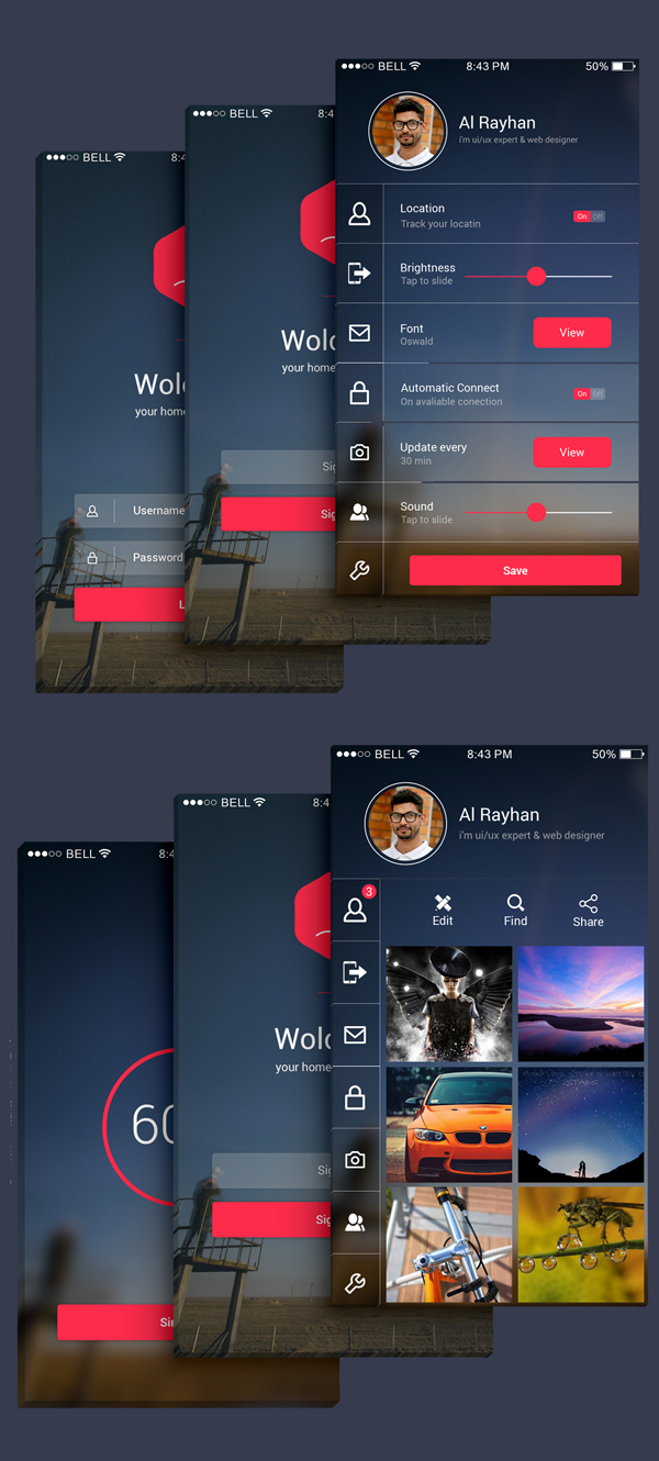 OS8 Style Phone 6 Plus Quality App UI Free PSD