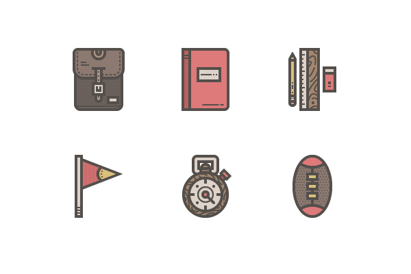 Free Retro High-School Icon Pack