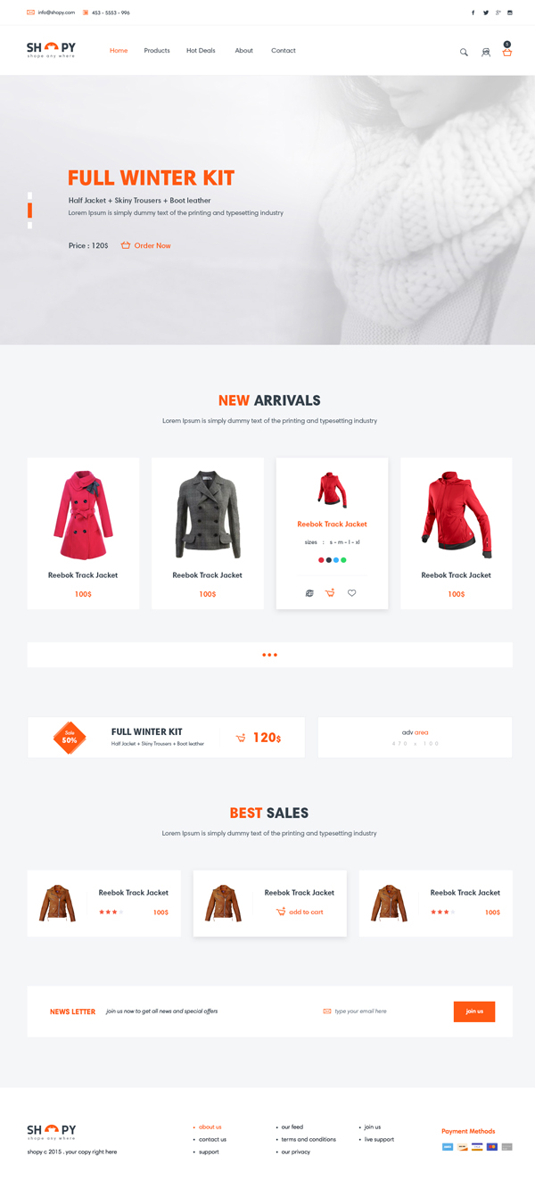 Shopy - Freebie Ecomerce PSD Template