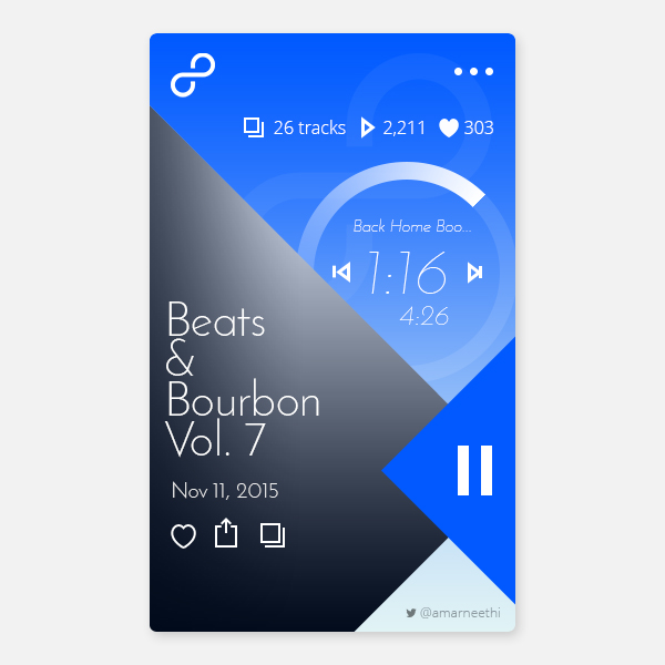 Music App UI PSD Template