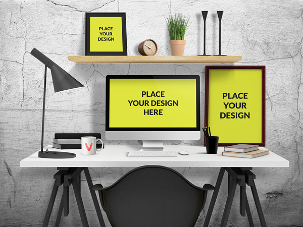 Free PSD Desk Mockup