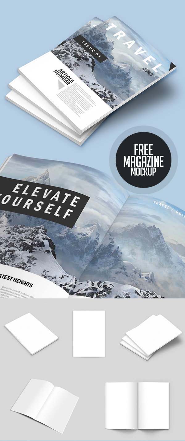 Free A4 Magazine Mockup PSD