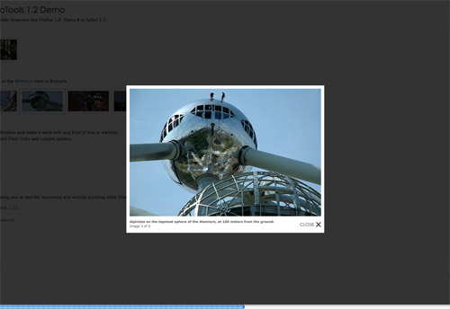 Mootools lightbox script