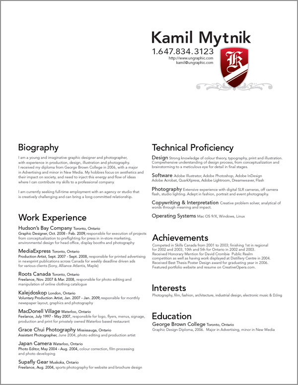 resume design ideas