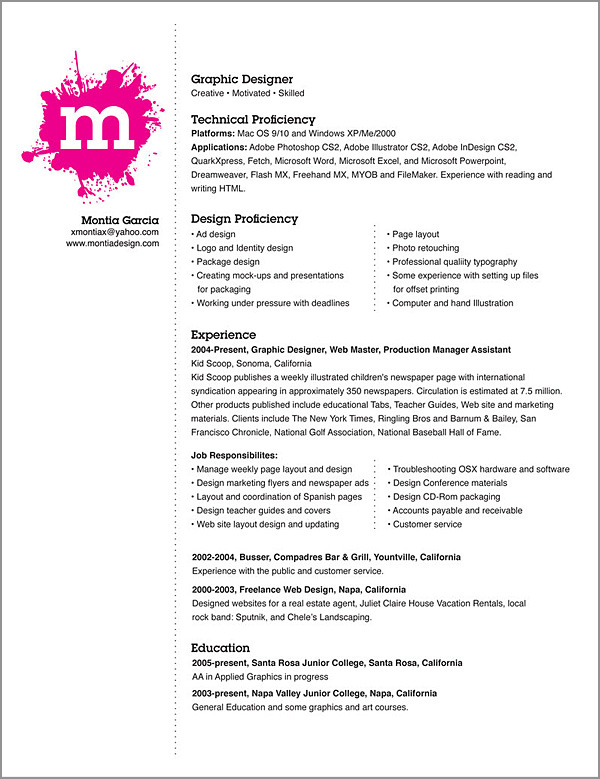 resume design ideas