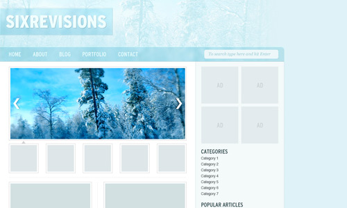 winter theme web design