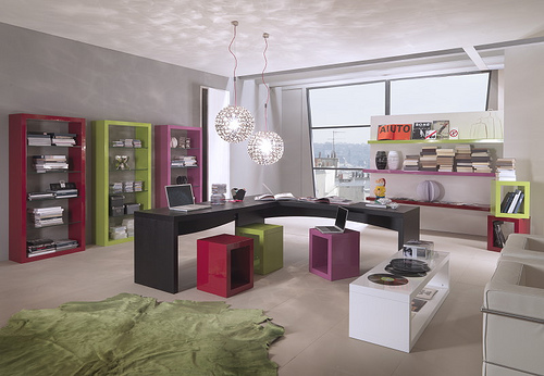 Mazzali: Krea bookcase / libreria Krea. Living and office area