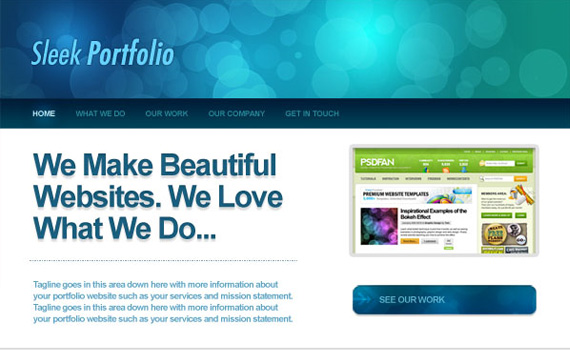 Design-sleek-bokeh-styled-portfolio-web-design-layout-tutorials-from-2010