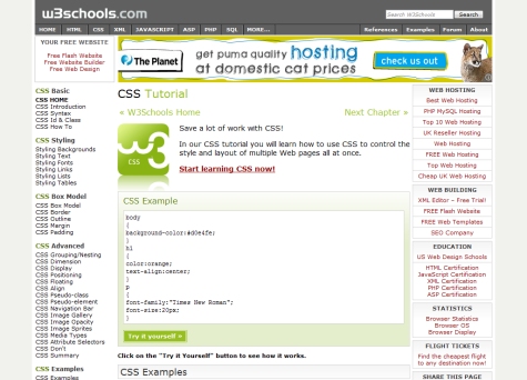 CSS Tutorial from W3Schools