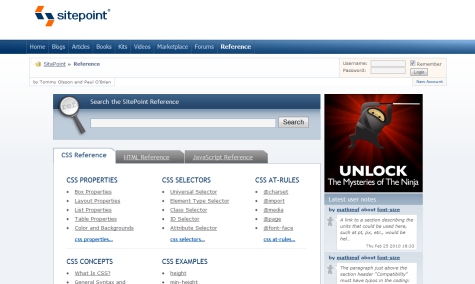 CSS Reference at SitePoint