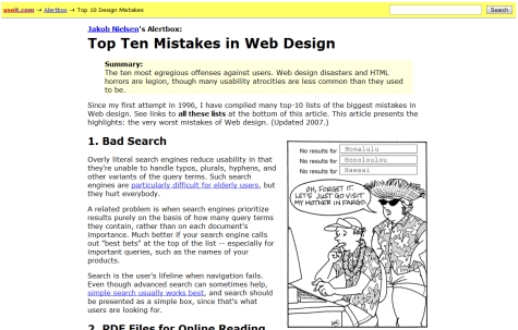 Top 10 Mistakes in Web Design