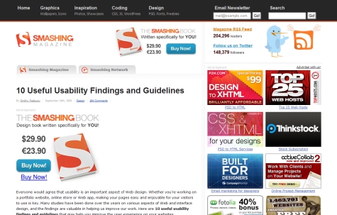 10 Useful Usability Findings and Guidelines