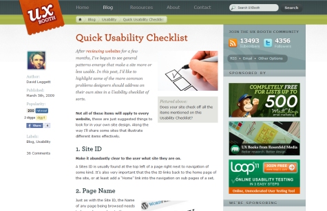 Quick Usability Checklist