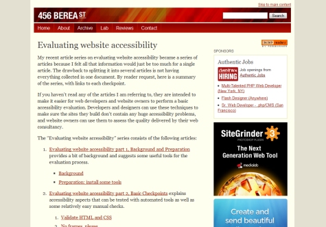 Evaluating Website Accessibility