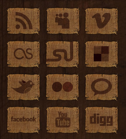 Woven Fabric Social Media Icon Se