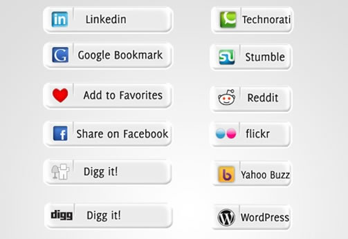 Tabbed Social Media Icon Set