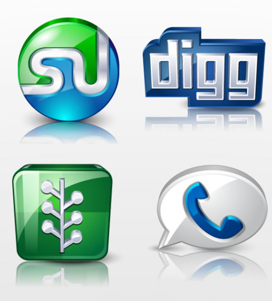 High Detail Social Icons