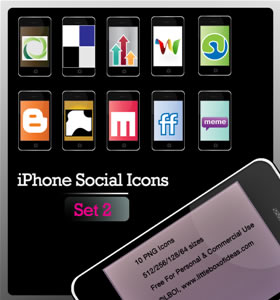 iPhone Social Bookmarking Icons Set 2