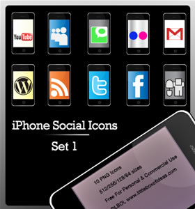 iPhone Social Bookmarking Icon Set 1