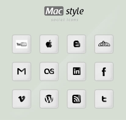 Mac Style Social Icons