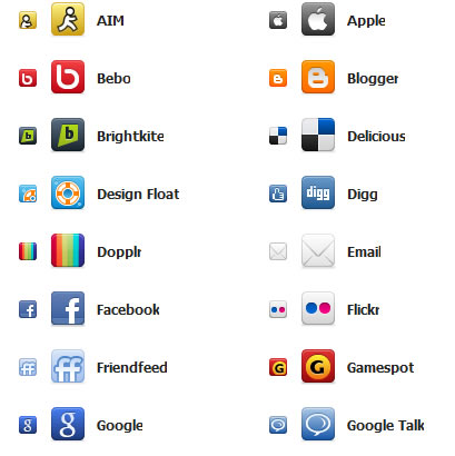 Social Bookmarking Icons