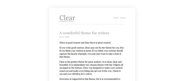 Clear - Minimal Wordpress Themes