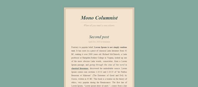 Mono Columnist - Minimal Wordpress Themes