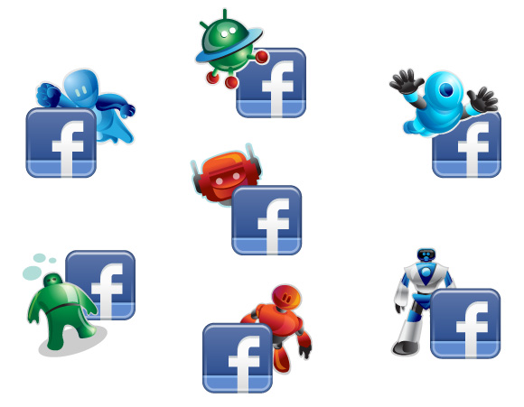 Facebook Robotic Icons