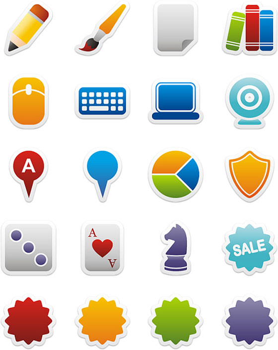 Colorful Sticker Icons