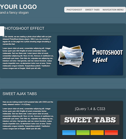 XHTML & CSS3 One-Page Template