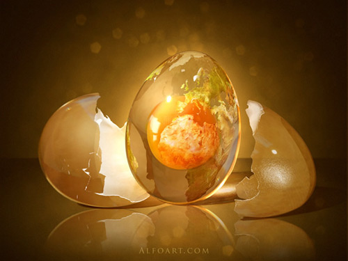 Fantastic Egg Globe Photomanipulation in Photoshop